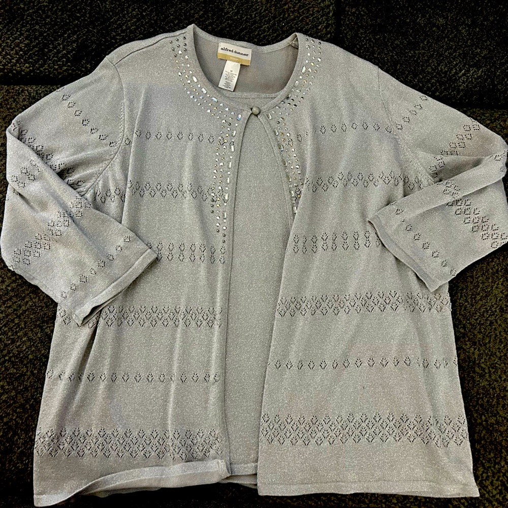 Alfred Dunner 2 in 1 embellished cardigan set size 3X